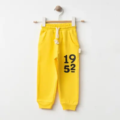 Bebolly 1952 Baskılı Basic Çocuk Eşofman Altı Unisex Sarı 