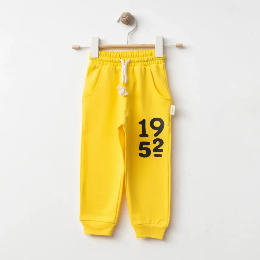 Bebolly 1952 Baskılı Basic Çocuk Eşofman Altı Unisex Sarı - 6