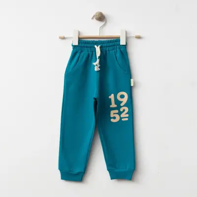 Bebolly 1952 Baskılı Basic Çocuk Eşofman Altı Unisex Turkuaz 