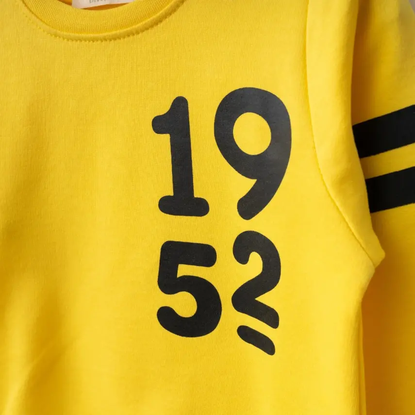 Bebolly 1952 Baskılı Çocuk Sweatshirt Unisex Sarı - 3