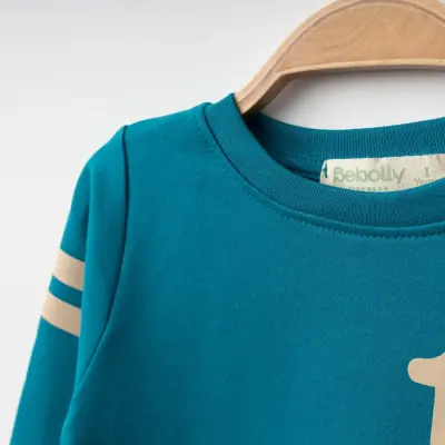 Bebolly 1952 Baskılı Çocuk Sweatshirt Unisex Turkuaz - 2