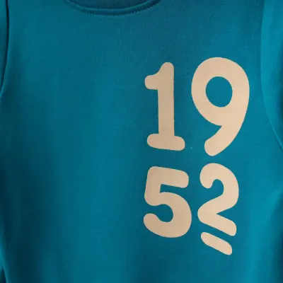 Bebolly 1952 Baskılı Çocuk Sweatshirt Unisex Turkuaz - 3