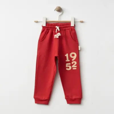 Bebolly 1952 Baskılı Kız Çocuk Basic Eşofman Altı Kırmızı 