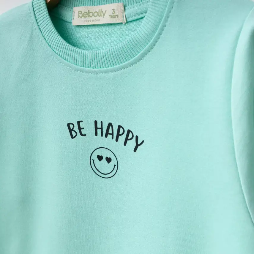 Bebolly 2li Takım Be Happy Baskılı Mint - 2