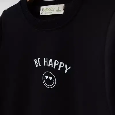 Bebolly 2li Takım Be Happy Baskılı Siyah (1)