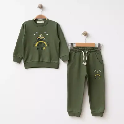 Bebolly 2li Takım Beep Baskılı Haki