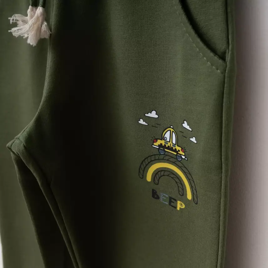 Bebolly 2li Takım Beep Baskılı Haki - 2