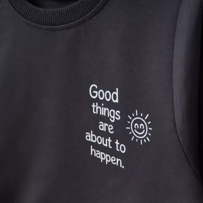 Bebolly 2li Takım Good Things Baskılı Füme (1)