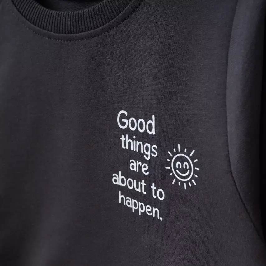 Bebolly 2li Takım Good Things Baskılı Füme - 2