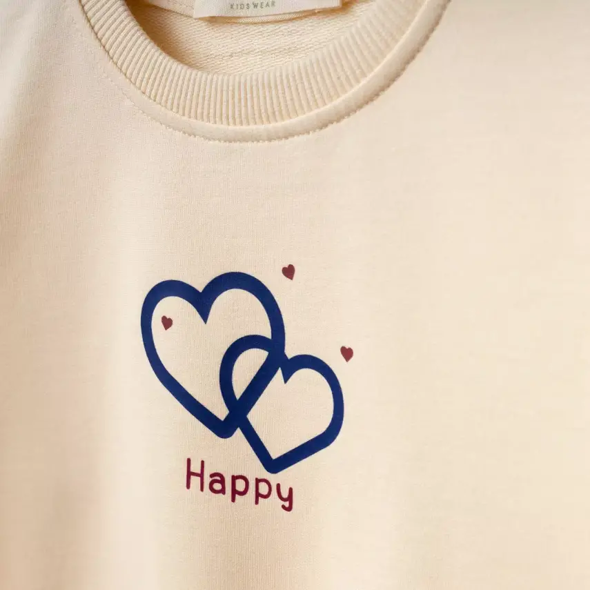 Bebolly 2li Takım Happy Baskılı Bej - 2