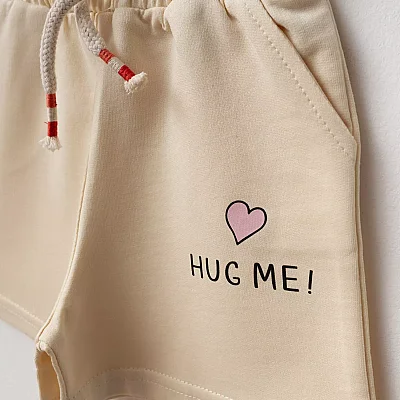 Bebolly 2li Takım Hug Me Baskılı Bej - 3