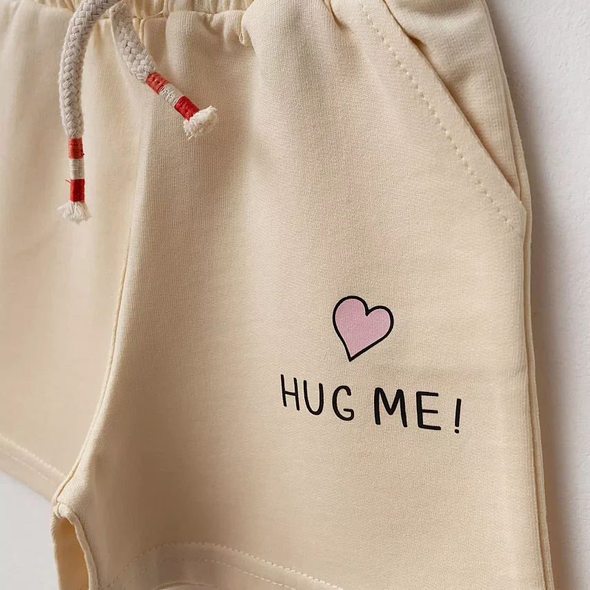Bebolly 2li Takım Hug Me Baskılı Bej - 3