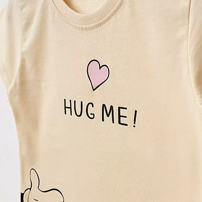 Bebolly 2li Takım Hug Me Baskılı Bej - 2