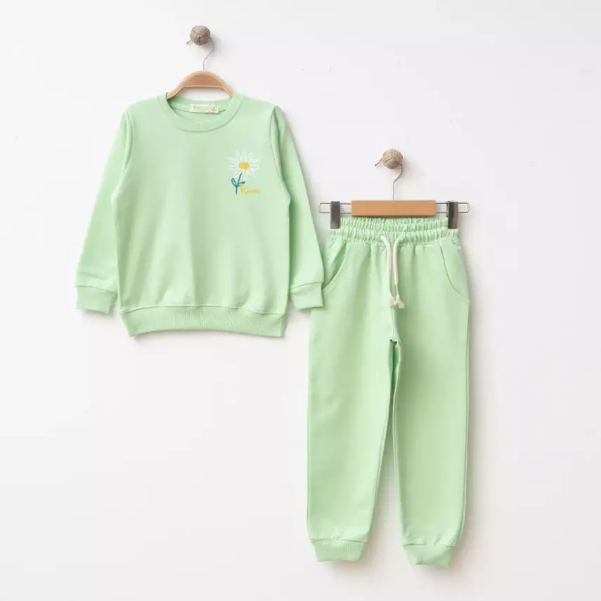 Bebolly 2li Takım Papatya Baskılı Fıstık Yeşili - 1