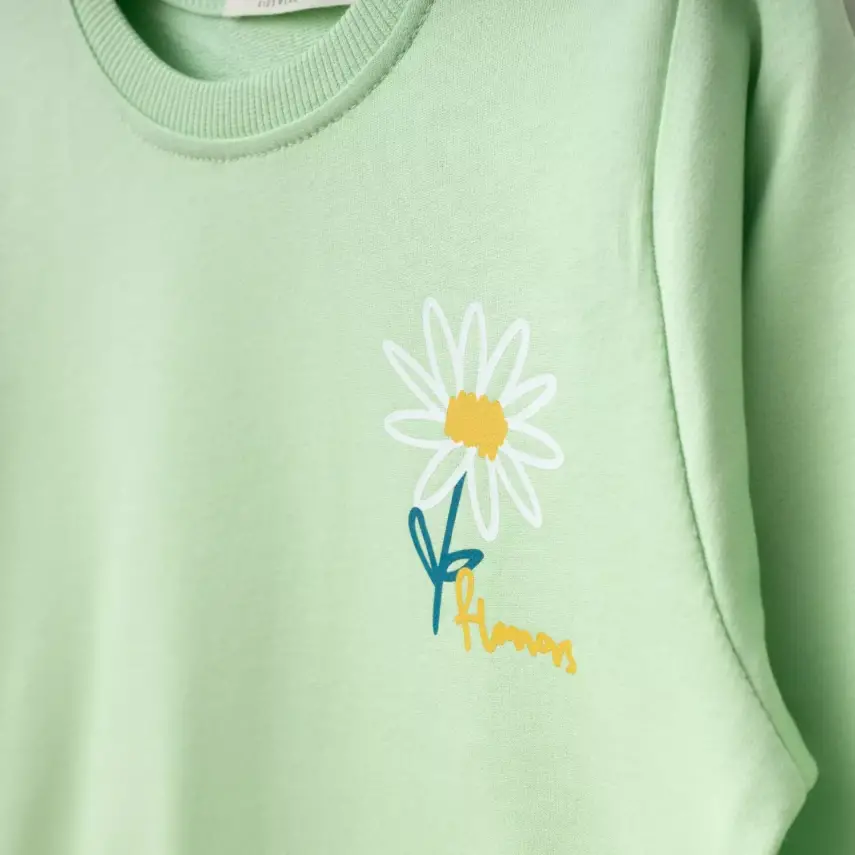 Bebolly 2li Takım Papatya Baskılı Fıstık Yeşili - 3