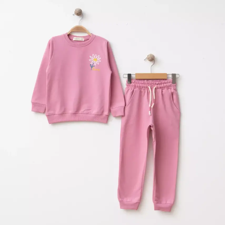 Bebolly 2li Takım Papatya Baskılı Pembe - 1