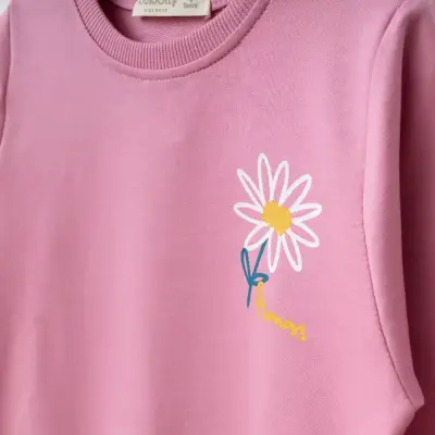 Bebolly 2li Takım Papatya Baskılı Pembe (1)