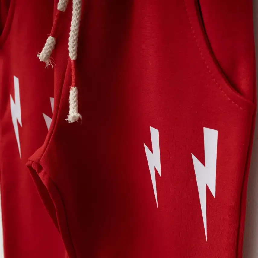 Bebolly 2li Takım Şimşek Baskılı Kırmızı - 3