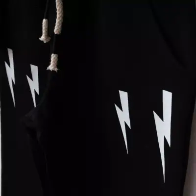 Bebolly 2li Takım Şimşek Baskılı Siyah - 3