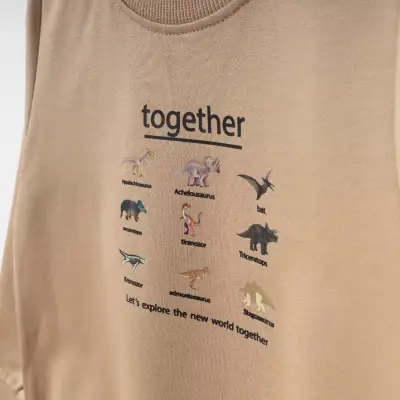 Bebolly 2li Takım Together Baskılı Sütlü Kahve (1)