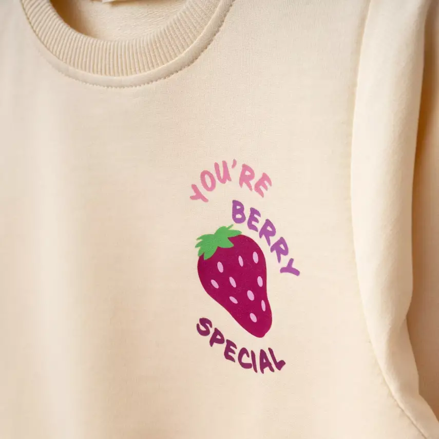 Bebolly 2li Takım You're Berry Baskılı Bej - 2