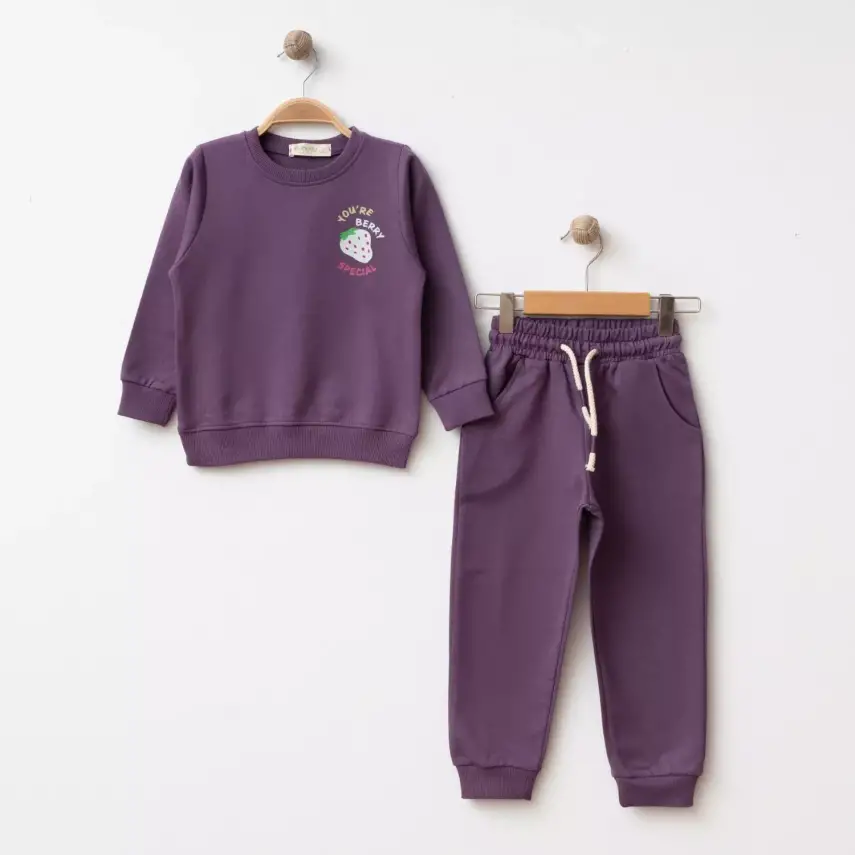 Bebolly 2li Takım You're Berry Baskılı Mor - 1