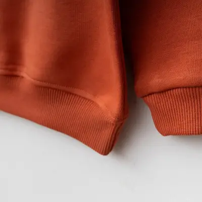 Bebolly Bisiklet Yaka Çocuk Sweatshirt Basic Üç İplik Şardonsuz Unisex Kiremit - 3