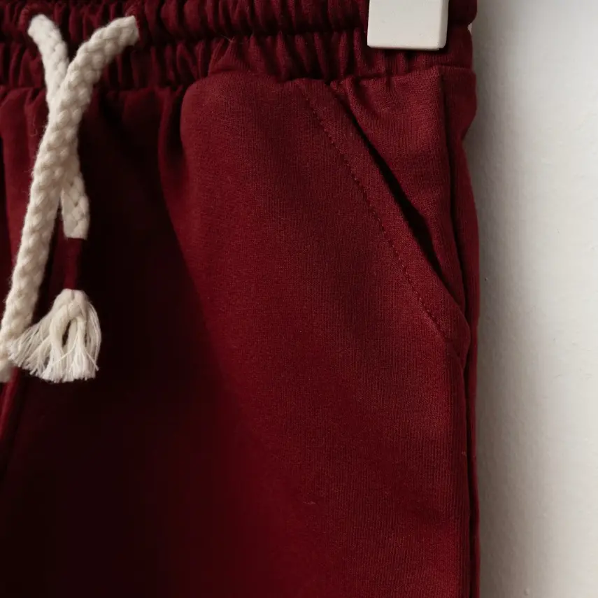 Bebolly Çocuk Şort Basic Bordo Unisex - 5