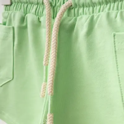 Bebolly Çocuk Şort Yan Cepli Fıstık Yeşili Unisex (1)