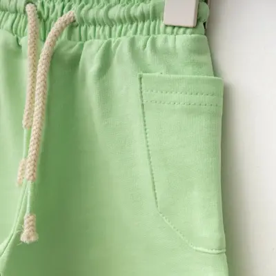 Bebolly Çocuk Şort Yan Cepli Fıstık Yeşili Unisex - 11