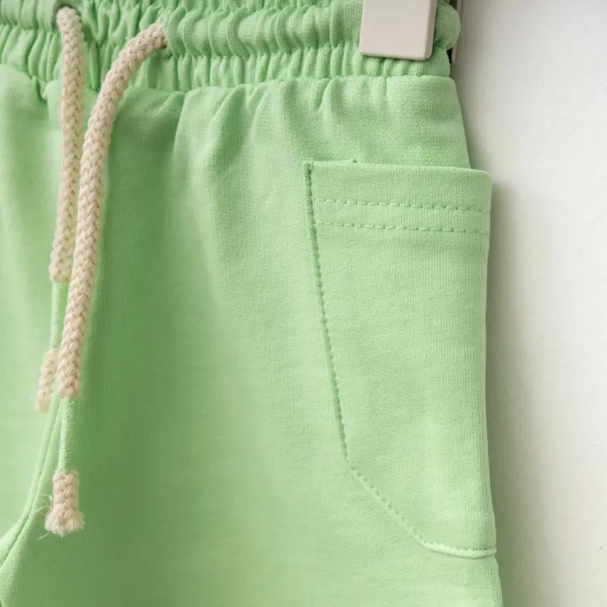 Bebolly Çocuk Şort Yan Cepli Fıstık Yeşili Unisex - 12