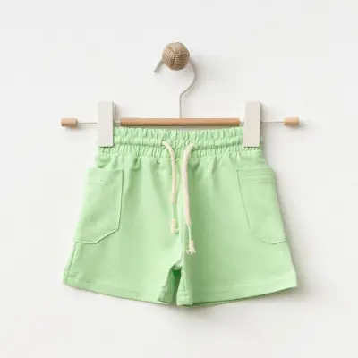 Bebolly Çocuk Şort Yan Cepli Fıstık Yeşili Unisex - 10