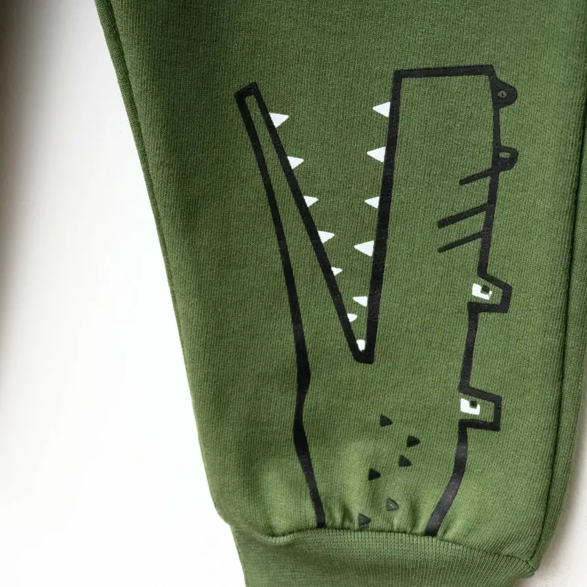 Bebolly Erkek Eşofman Altı Snap Baskılı Haki - 8