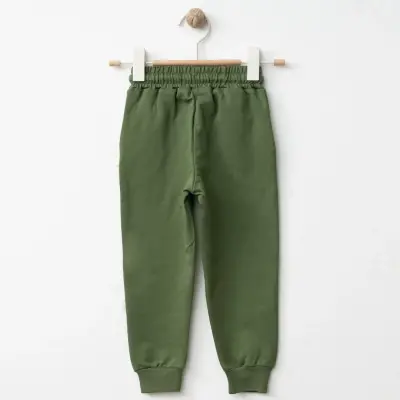 Bebolly Erkek Eşofman Altı Snap Baskılı Haki - 3