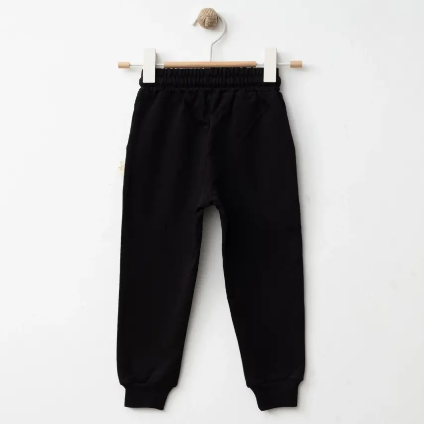 Bebolly Erkek Eşofman Altı Snap Baskılı Siyah - 3