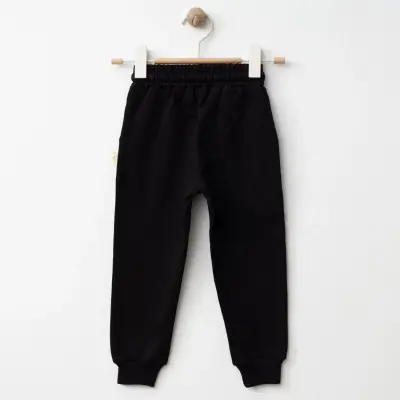 Bebolly Erkek Eşofman Altı Snap Baskılı Siyah - 6