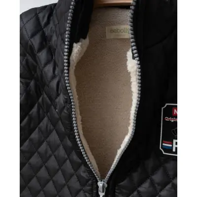 Bebolly Erkek Yelek Baklava Desenli Siyah - 2