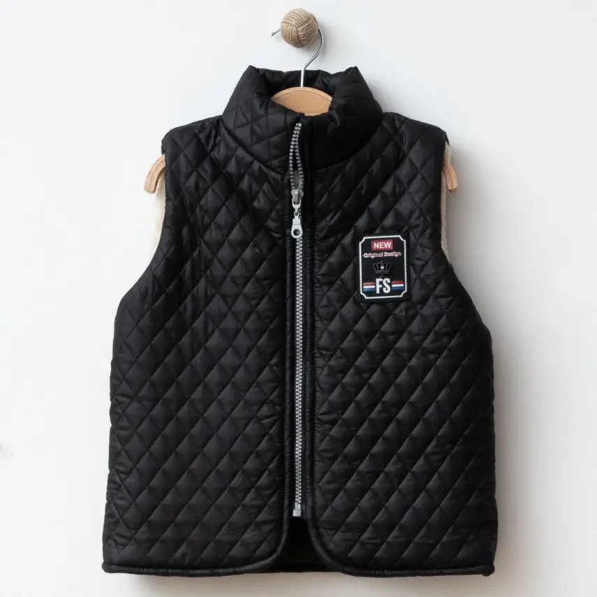 Bebolly Erkek Yelek Baklava Desenli Siyah - 8