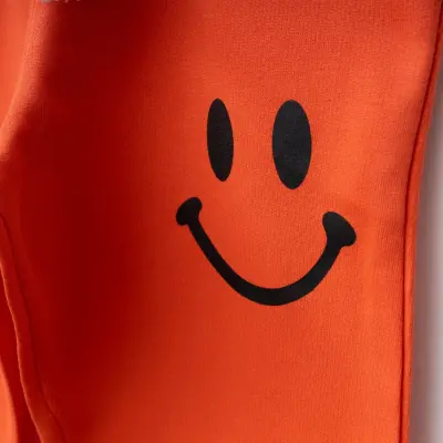 Bebolly Gülen Yüz Baskılı Unisex Çocuk 2li Takım Mercan - 10