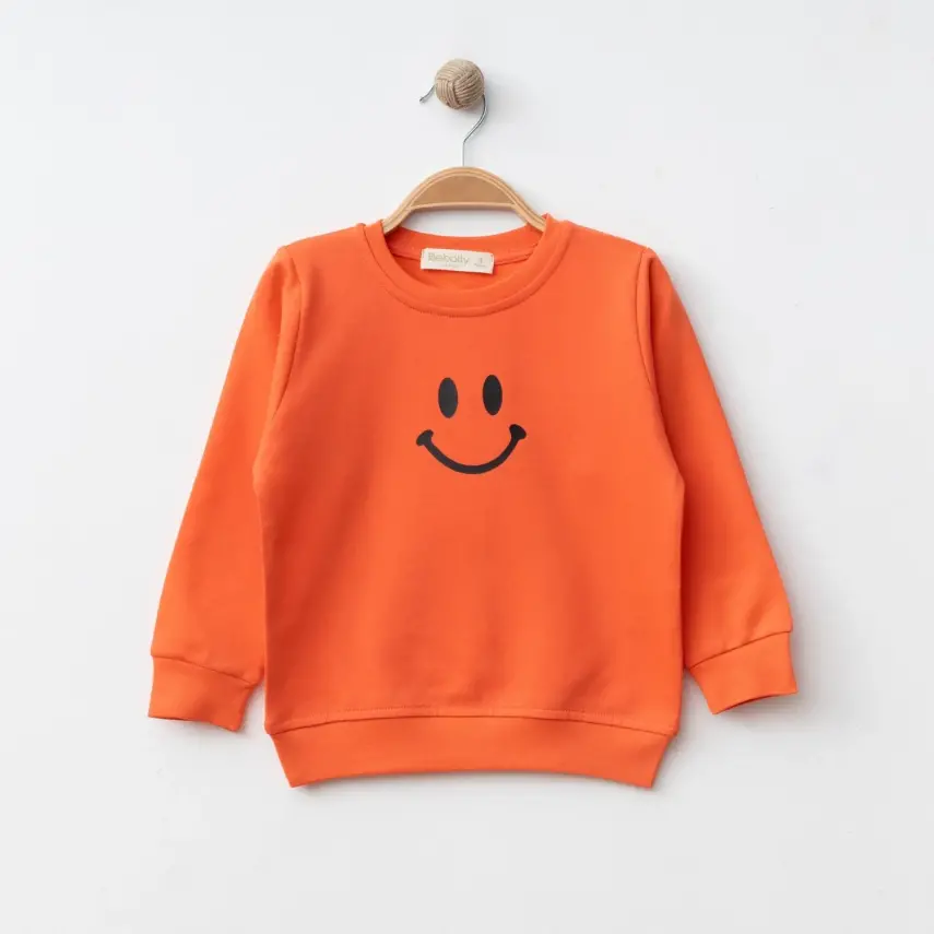 Bebolly Gülen Yüz Baskılı Unisex Çocuk 2li Takım Mercan - 16