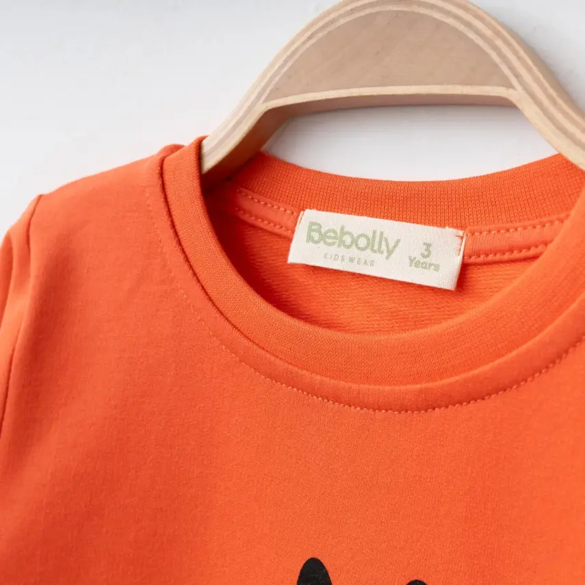 Bebolly Gülen Yüz Baskılı Unisex Çocuk 2li Takım Mercan - 14