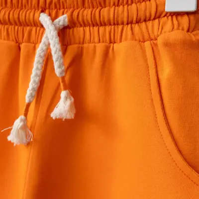 Bebolly Gülen Yüz Baskılı Unisex Çocuk 2li Takım Turuncu  - 12