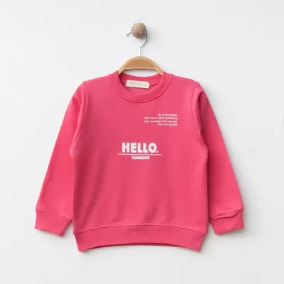 Bebolly Hello Baskılı Kız Çocuk 2li Takım Fuşya - 7