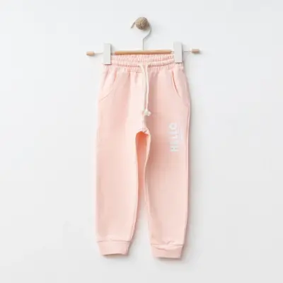 Bebolly Hello Baskılı Kız Çocuk 2li Takım Pudra - 4