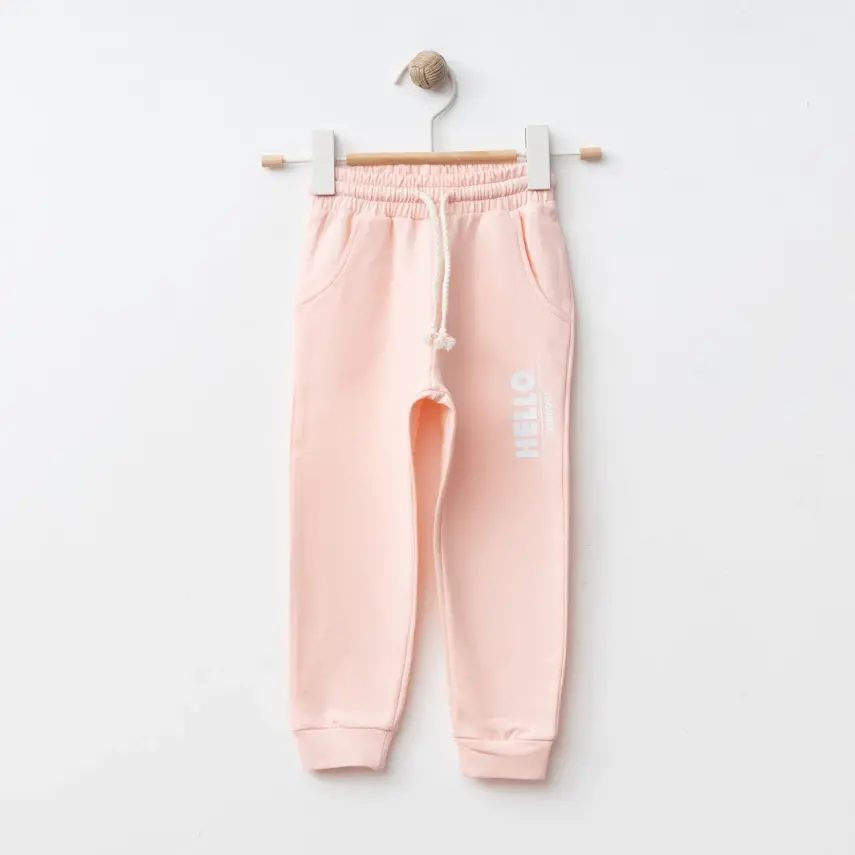 Bebolly Hello Baskılı Kız Çocuk 2li Takım Pudra - 4