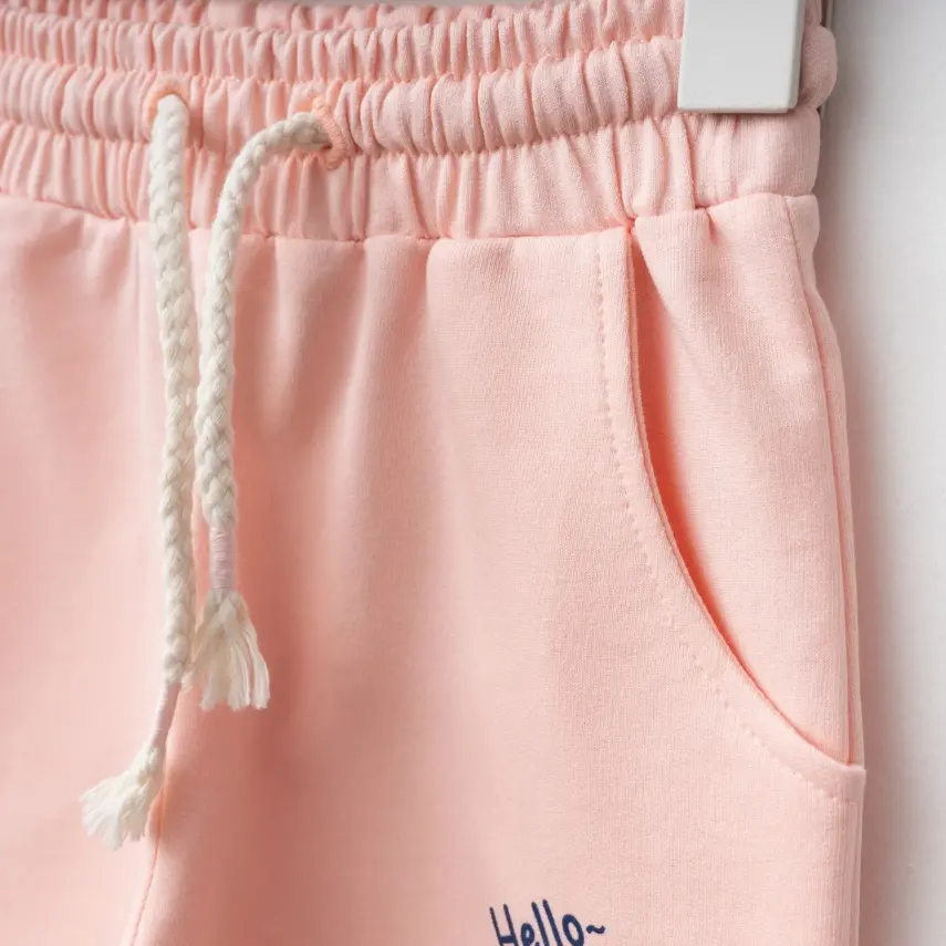 Bebolly Hello Sunday Ayıcıklı Baskılı Kız Çocuk Eşofman Altı Pudra - 2