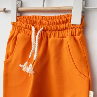 Bebolly Littlimu Baskılı Çocuk Eşofman Altı Unisex Turuncu - 3