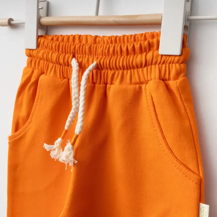 Bebolly Littlimu Baskılı Çocuk Eşofman Altı Unisex Turuncu - 3