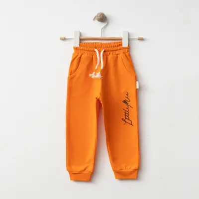 Bebolly Littlimu Baskılı Çocuk Eşofman Altı Unisex Turuncu