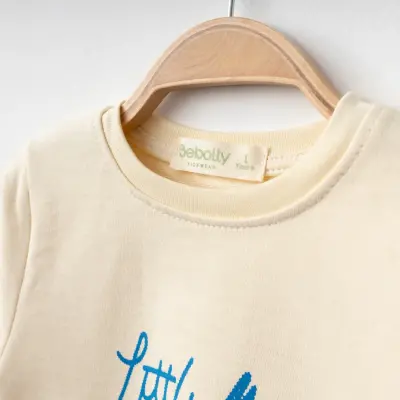 Bebolly Littlimu Baskılı Çocuk Sweatshirt Unisex Bej - 2